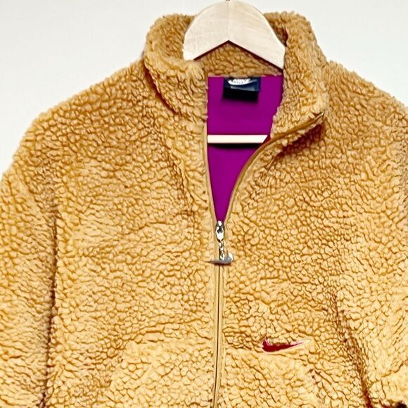 NWOT NIKE Sportswear Swoosh Sherpa Fleece Teddy Jacket CU6639 Sz XS - Picture 8 of 11